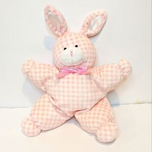 2/$20 Animal Alley pink gingham bunny rabbit plush 12” baby stuffed toy